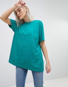 Очень свободная футболка с рукавами-кимоно ASOS DESIGN - Зеленый