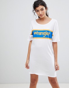 Платье-футболка с логотипом синего и желтого цветов Wrangler - Белый