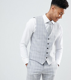 Серый жилет зауженного кроя в клетку Selected Homme TALL - Серый