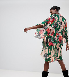 Длинное кимоно с цветами Anna Sui - Мульти