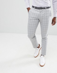 Серые брюки скинни в клетку Selected Homme - Серый