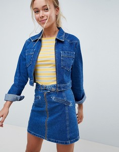 Комбинируемая укороченная джинсовая куртка ASOS DESIGN - Синий