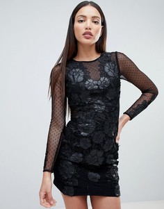 Облегающее платье из цветочного кружева Forever Unique - Черный