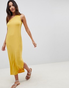 Прямое платье макси на одно плечо ASOS DESIGN - Желтый