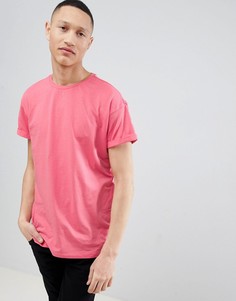 Розовая футболка с отворотами на рукавах New Look - Розовый