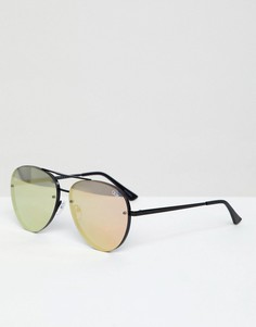 Солнцезащитные очки-авиаторы в черной оправе Quay Australia X Missguided Cool Innit - Черный