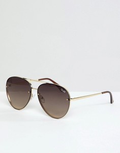 Солнцезащитные очки-авиаторы в золотистой оправе Quay Australia X Missguided Cool Innit - Золотой
