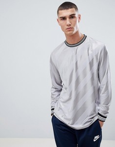 Серый свободный лонгслив с диагональными полосками ASOS DESIGN - Серебряный