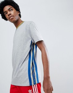 Серая свободная футболка с контрастными сетчатыми вставками ASOS DESIGN - Серый