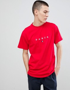 Красная футболка с вышивкой Paris New Look - Красный