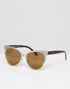 Золотистые зеркальные солнцезащитные очки кошачий глаз AJ Morgan - Золотой