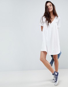 Свободное хлопковое платье ASOS DESIGN - Белый