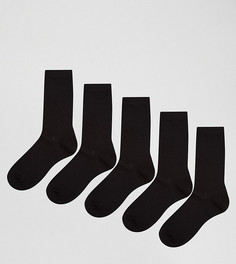 Комплект из 5 пар черных носков ASOS - СКИДКА - Черный