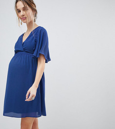 Платье мини с расклешенными рукавами ASOS MATERNITY - Темно-синий