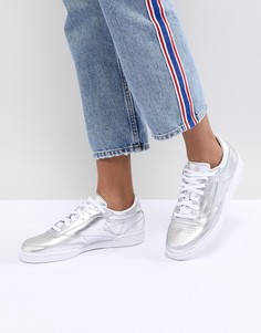 Серебристые кроссовки Reebok Classic Club C - Серебряный
