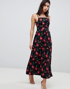 Платье макси с квадратным вырезом и цветочным принтом ASOS DESIGN - Мульти