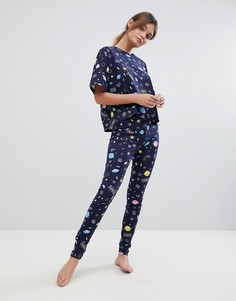 Пижамный комплект с леггинсами ASOS DESIGN - Темно-синий