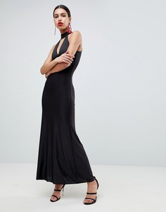 Платье макси с вырезом капелькой AX Paris - Черный