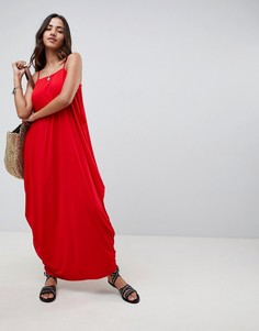 Платье макси в восточном стиле с драпировкой ASOS DESIGN - Красный