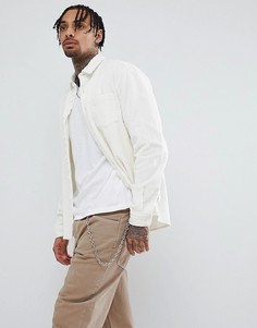 Светло-бежевая вельветовая рубашка навыпуск ASOS DESIGN - Кремовый