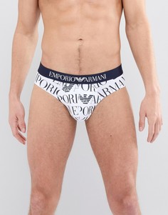 Белые трусы с логотипом Emporio Armani - Белый