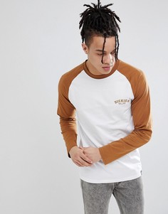 Лонгслив с коричневыми рукавами реглан Dickies - Белый