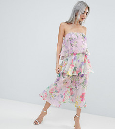 Ярусный комбинезон с цветочным принтом ASOS DESIGN Petite - Мульти