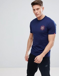 Темно-синяя футболка с принтом New Balance MT81545_PGM - Темно-синий