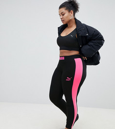 Леггинсы с неоновыми вставками по бокам Puma эксклюзивно для ASOS Plus - Черный