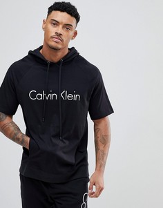 Худи с короткими рукавами и логотипом Calvin Klein - Черный