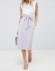 Строгая юбка-карандаш с поясом оби ASOS DESIGN - Фиолетовый