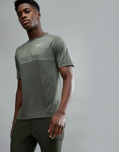 Трикотажная футболка цвета хаки Nike Running 891426-355 - Зеленый