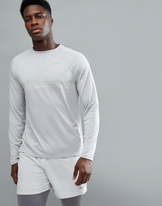 Серый лонгслив Nike Running Dry Medalist 891424-027 - Серый