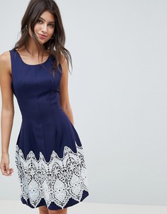 Платье с контрастным принтом Louche - Темно-синий