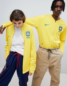 Желтая спортивная куртка на молнии Nike Football Brazil 893584-749 - Желтый