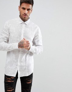 Белая рубашка с пальмовым принтом Armani Exchange - Белый