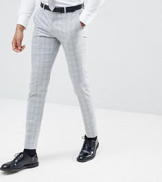 Серые зауженные брюки в клетку Selected Homme TALL - Серый