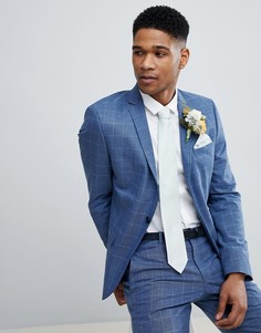 Темно-синий пиджак скинни в клетку Selected Homme - Темно-синий