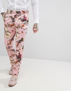 Розовые брюки скинни с цветочным принтом ASOS EDITION Wedding - Розовый