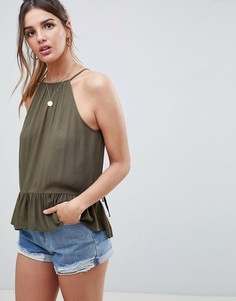 Топ-трапеция с мятым эффектом ASOS DESIGN - Зеленый