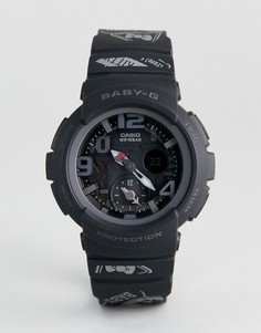 Черные цифровые часы с силиконовым ремешком Baby-G By Casio X Hello Kitty - Черный