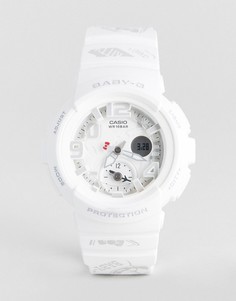 Белые цифровые часы с силиконовым ремешком Baby-G By Casio X Hello Kitty - Белый