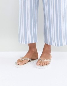 Золотисто-белые шлепанцы Accessorize - Золотой