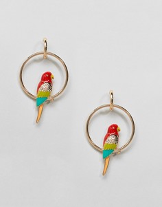 Серьги в виде попугая ASOS - Золотой