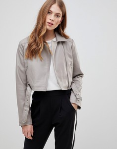 Байкерская куртка из искусственной кожи ASOS DESIGN - Серый