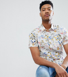 Рубашка с короткими рукавами и гавайским принтом Bellfield TALL - Белый