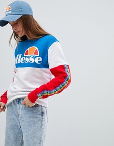 Oversize-свитшот колор блок с логотипом Ellesse - Белый