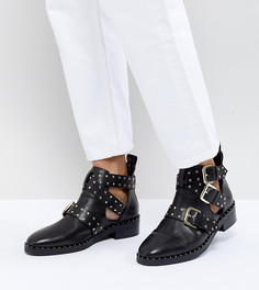 Кожаные ботильоны с заклепками ASOS DESIGN Aries - Черный