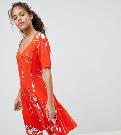 Платье на пуговицах с цветочным принтом и шнуровкой на спине Y.A.S Tall - Мульти