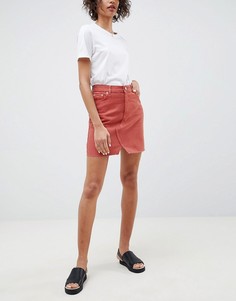 Джинсовая мини-юбка ASOS DESIGN - Коричневый
